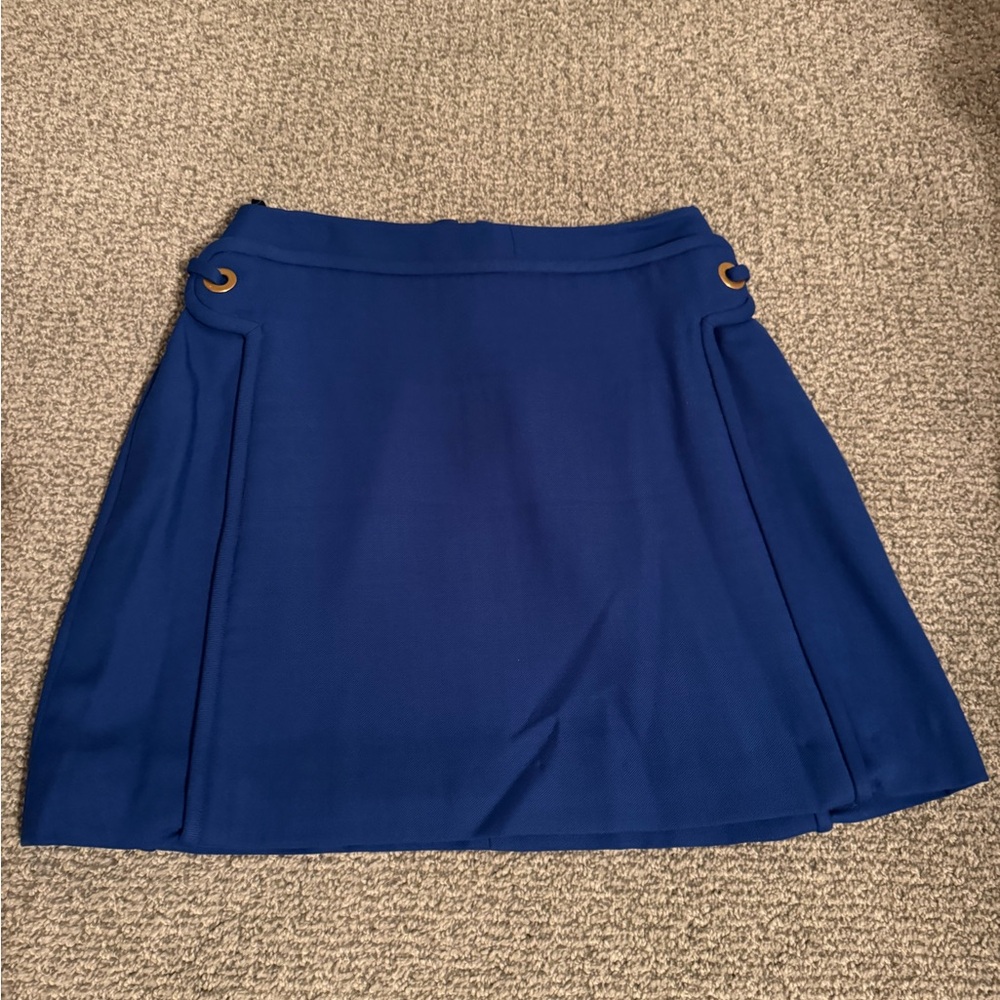 Tory Burch blue A-Line Skirt with Gold Details